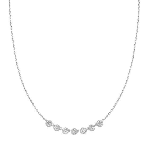 Silver Pave Multi Beaded Chain