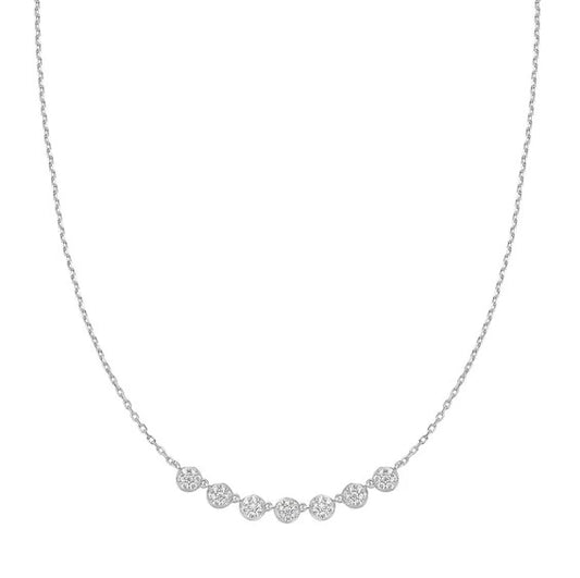 Silver Pave Multi Beaded Chain
