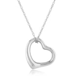 Sterling Silver Open Heart Necklace