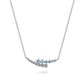 Sterling Silver Bujukan & Blue Topaz Bypass Bar Necklace