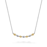 Sterling Silver & 14k Yellow Gold Bujukan Two Tone Bar Necklace