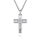 Sterling Silver Geometric Cross Pendant Necklace 22-Inch