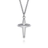 Sterling Silver Contemporary Cross Pendant Necklace 22-Inch