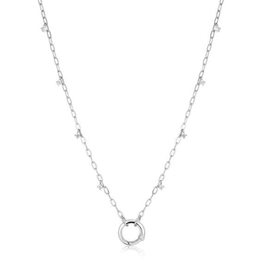 Sterling Silver Shimmer Chain Charm Necklace - Ania Haie