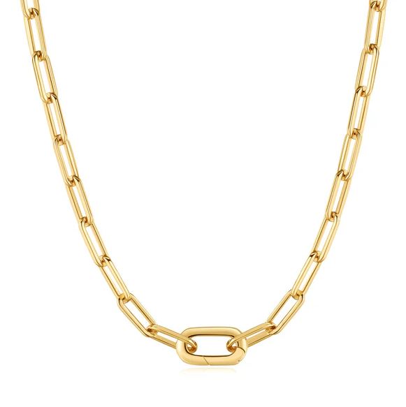 Sterling Silver Gold Plated Linked Chunky Chain Necklace - Ania Haie