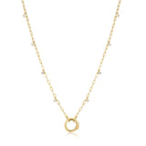 Sterling Silver Gold Plated Shimmer Chain Charm Necklace - Ania Haie