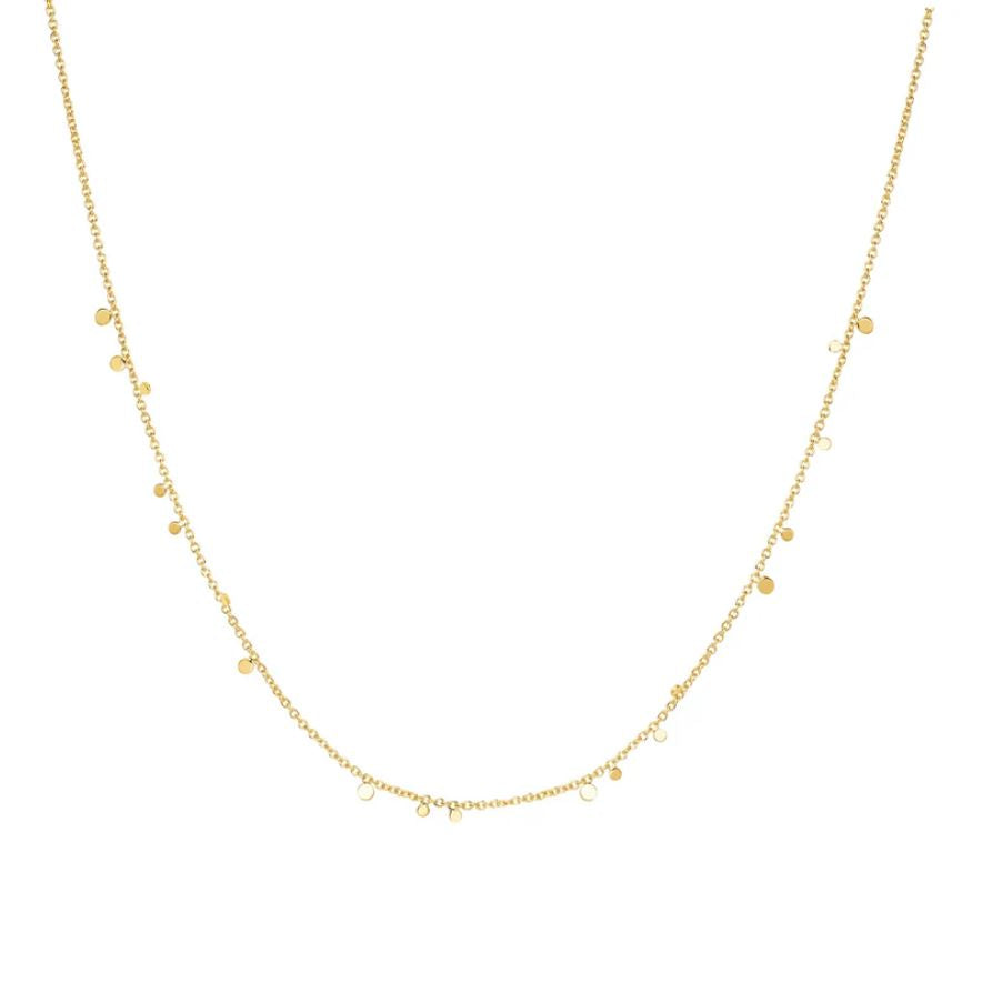 Sterling Silver Gold Plated Mini Disc Drop Stacking Necklace - Ania Haie