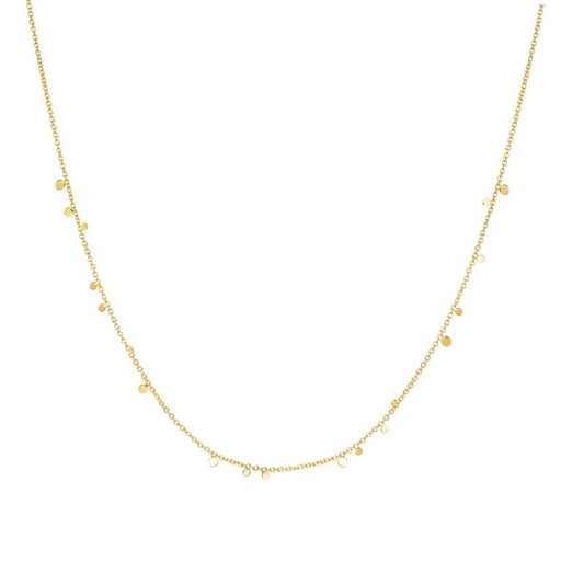 Sterling Silver Gold Plated Mini Disc Drop Stacking Necklace - Ania Haie