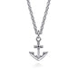 Sterling Silver Anchor Pendant Necklace 22-Inch