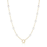 Sterling Silver Gold Plated Pearl Chain Charm Connect - Ania Haie