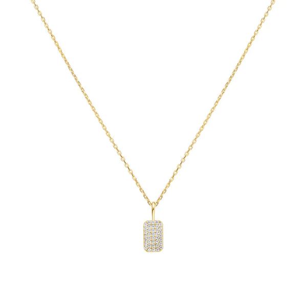 Sterling Silver Gold Plated Pave Pendant Necklace - Ania Haie