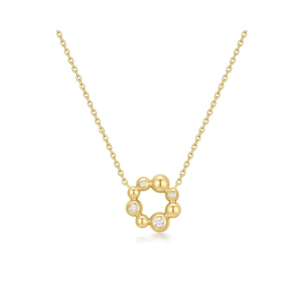 Asymmetric Beaded Circle Necklace