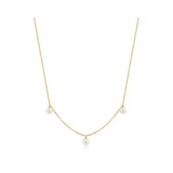 Triple Shell Pearl Station Necklace