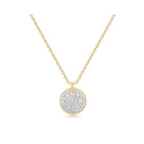 Large Pave Disc Necklace