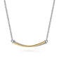 14K & Sterling Silver Bujukan Criss Cross Bar Necklace