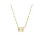 Sparkling Bezel-Set Cube Necklace