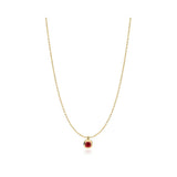 Plated Crimson Solitaire Necklace