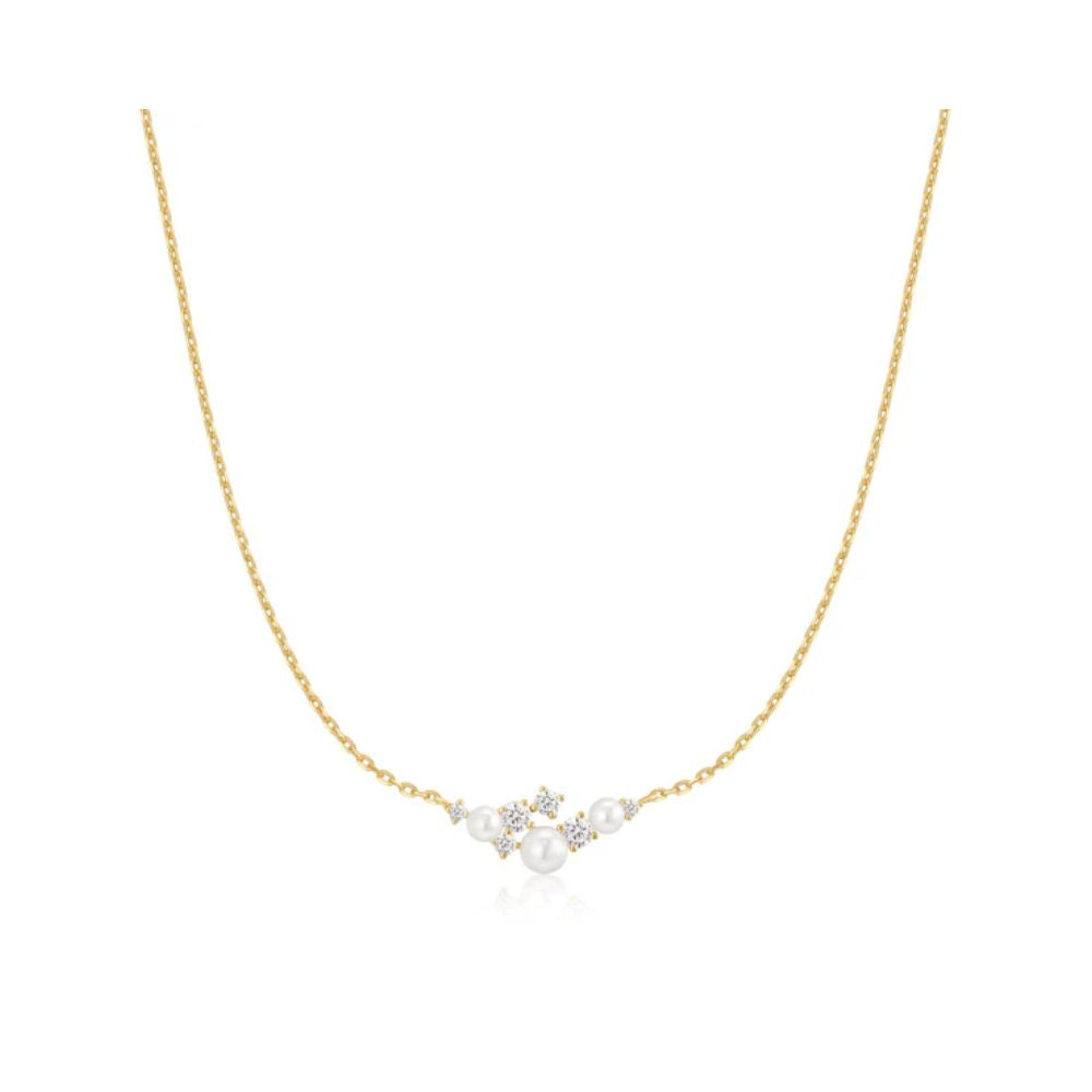 Shell Pearl Cluster Necklace