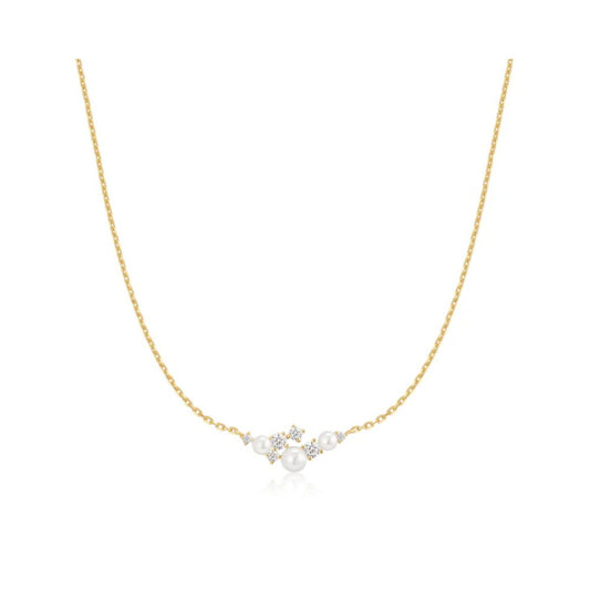 Shell Pearl Cluster Necklace