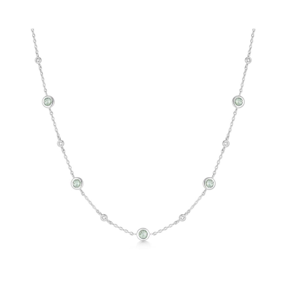 Mint Green Station Necklace