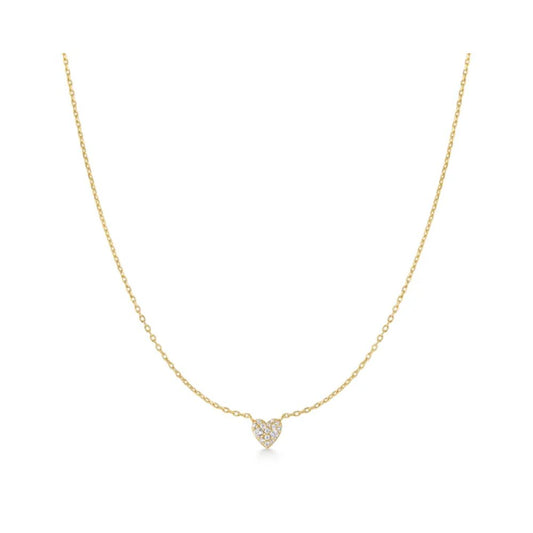 Plated Pave Heart Necklace