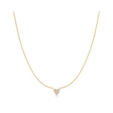 Plated Pave Heart Necklace