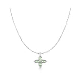 Mint Green Lucky Clover Necklace