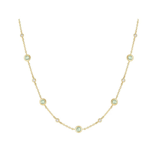 Mint Green Station Necklace