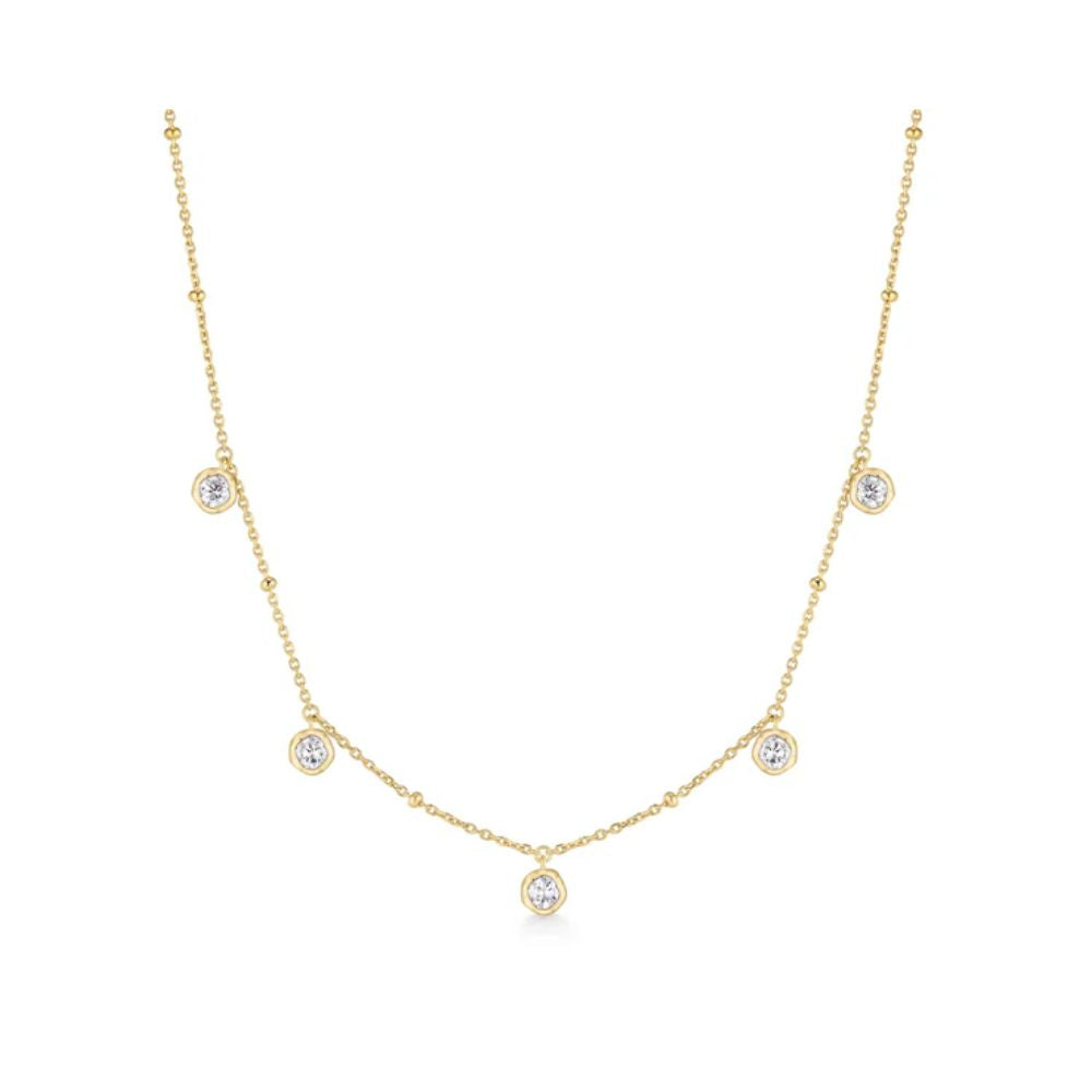 Molten Bezel-Set Droplet Necklace