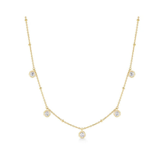 Molten Bezel-Set Droplet Necklace