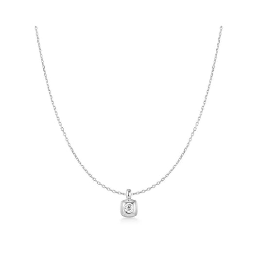Modern Bezel-Set Solitare Necklace