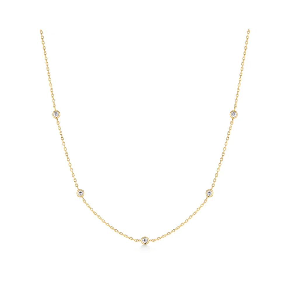 Classic Bezel-Set Station Necklace