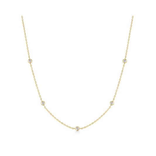Classic Bezel-Set Station Necklace