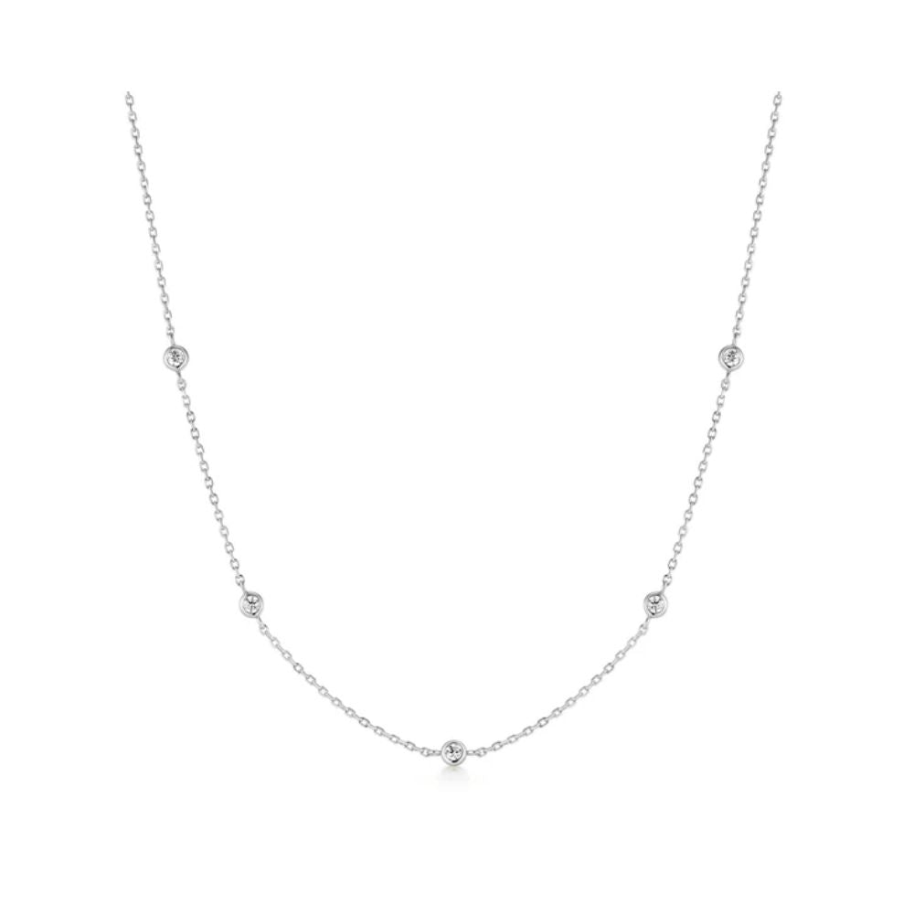 Classic Bezel-Set Station Necklace