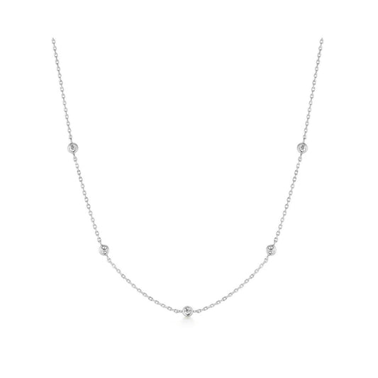 Classic Bezel-Set Station Necklace