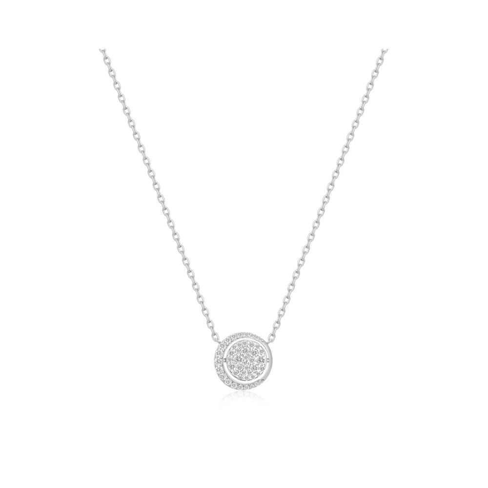 Pave Moon Evil-Eye Necklace