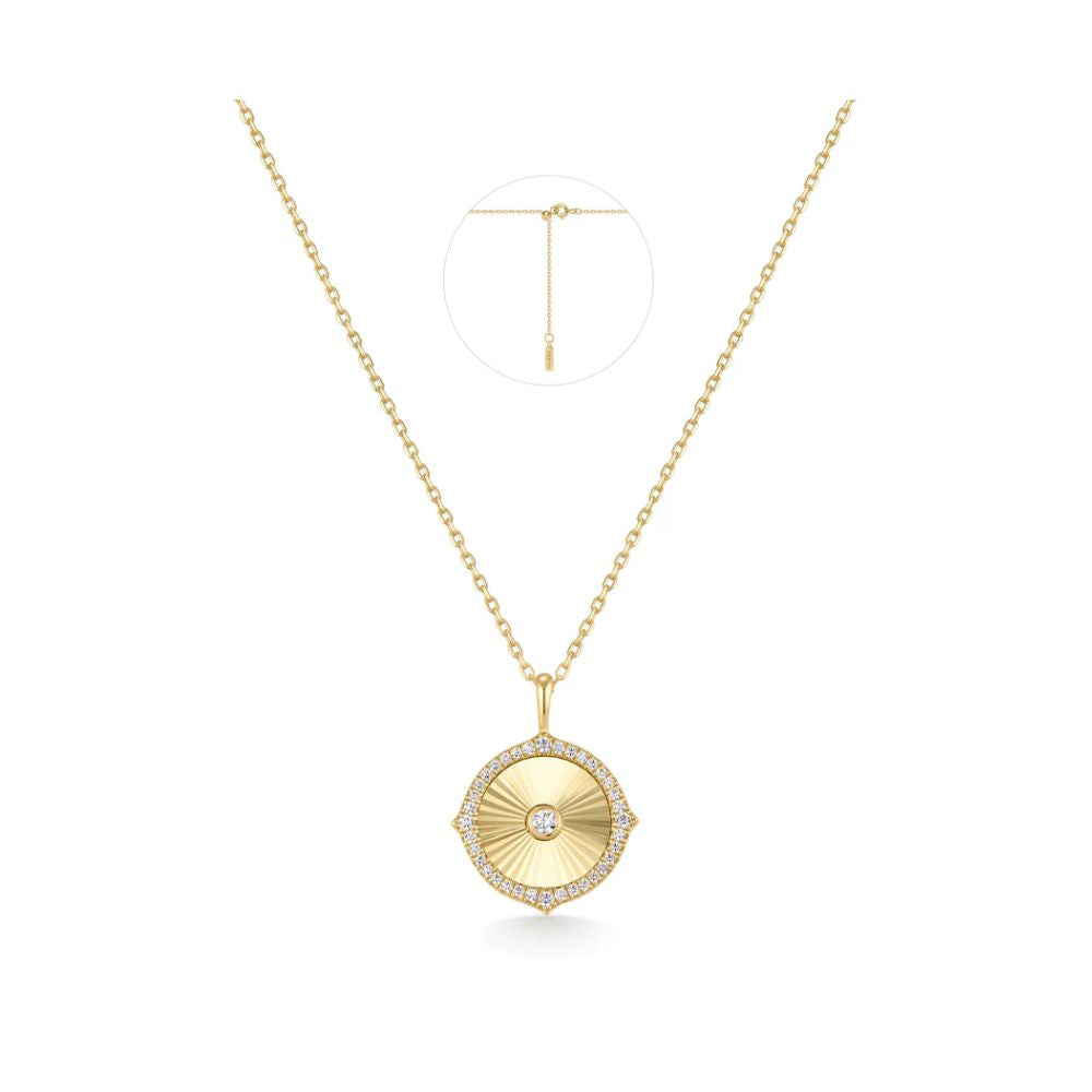 Diamond-Cut Sunny Disc Necklace