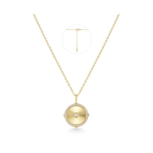 Diamond-Cut Sunny Disc Necklace