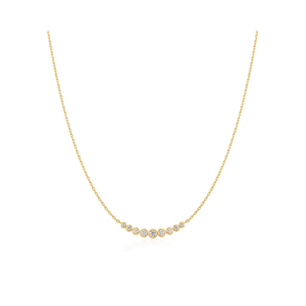 Graduated Bezel-Set Necklace