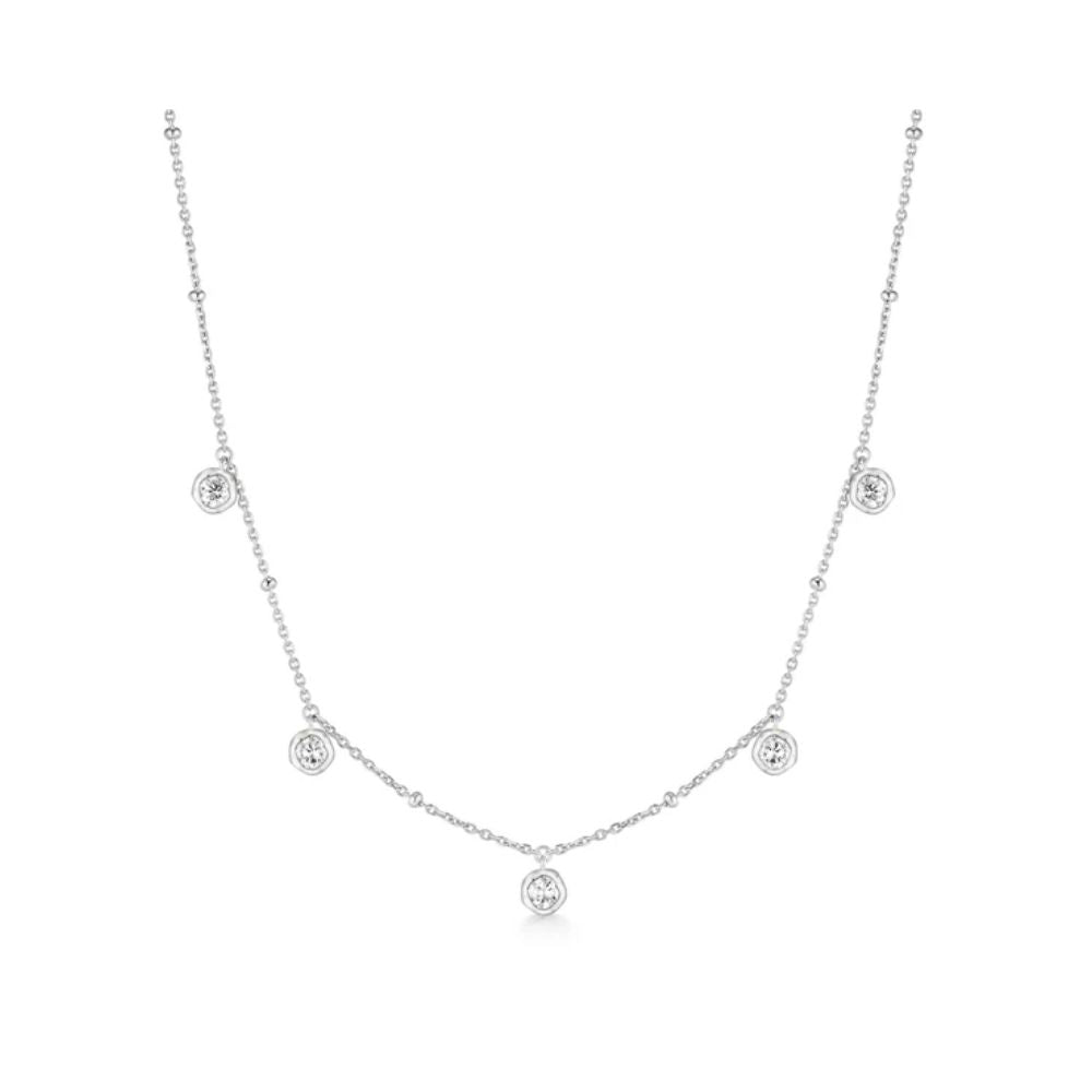 Molten Bezel-Set Droplet Necklace
