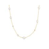 Asymmetric Shell Pearl Station Necklace