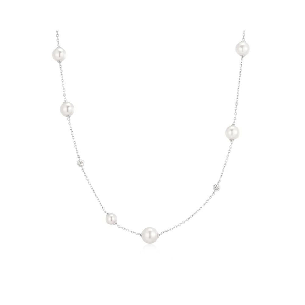Asymmetric Shell Pearl Necklace