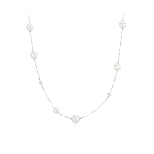 Asymmetric Shell Pearl Necklace