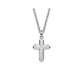 Sterling Silver Brushed Cross Pendant Necklace