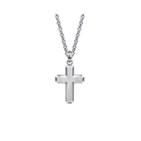 Sterling Silver Brushed Cross Pendant Necklace