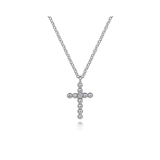 Pendant Necklace Cross 925 Sterling Silver Diamond