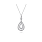 925 Sterling Silver White Sapphire Teardrop Pendant Necklace-Bujukan