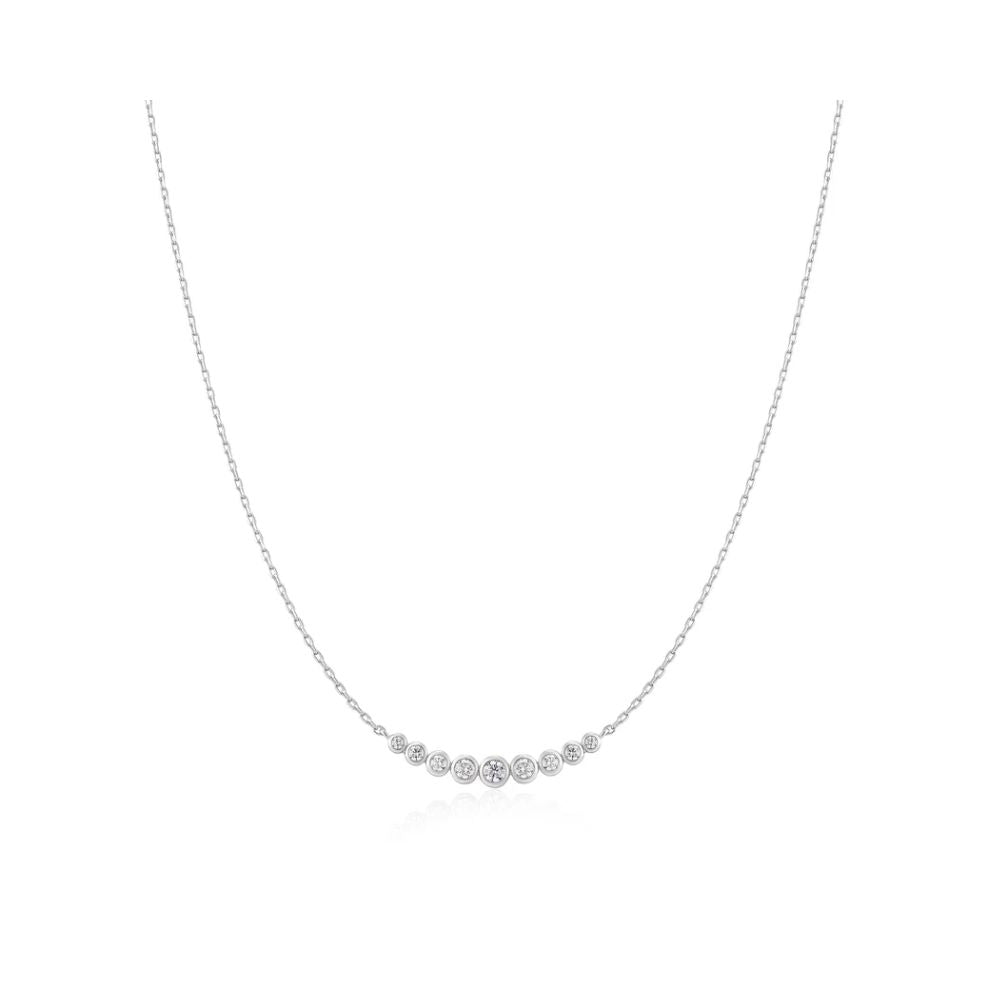 Graduated Bezel-Set Necklace
