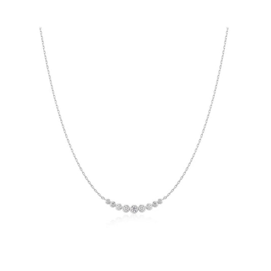 Graduated Bezel-Set Necklace