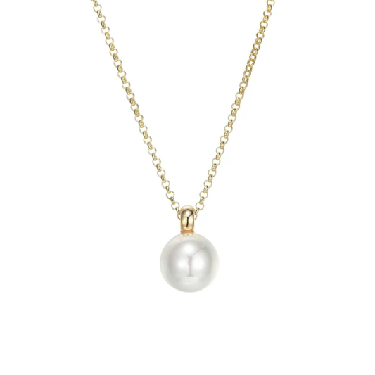 Simpatico White Shell Pearl Drop Pendant Necklace